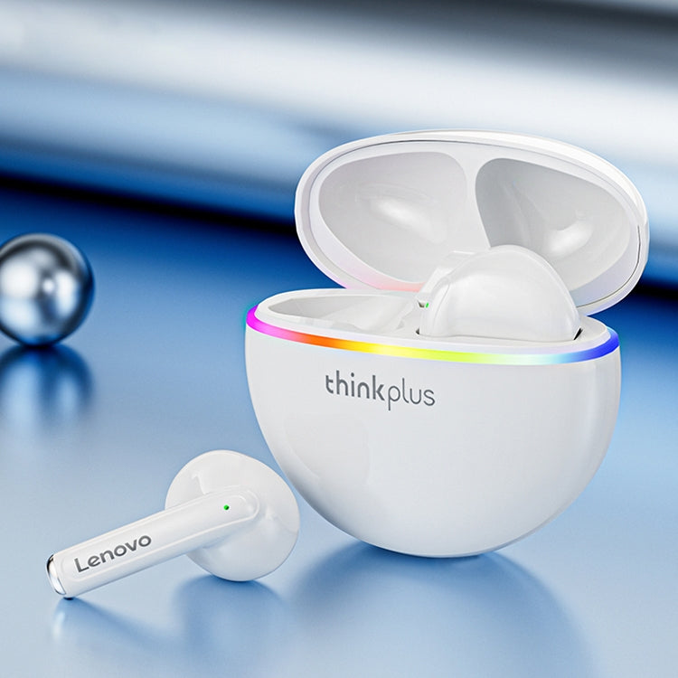 Lenovo XT97 Bluetooth 5.2 Wireless Earphones with RGB lighting, showcasing a compact design and semi-in-ear fit.