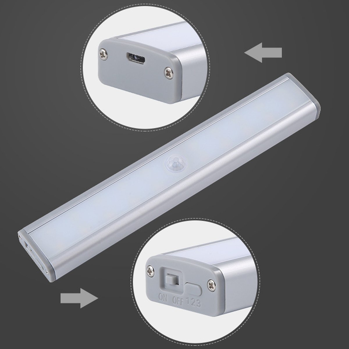 Let There Be Light 20 Motion LED Lights with magnetic strip, showcasing bright white illumination and compact design.