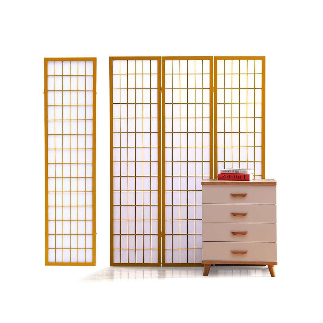 Levede 4 Panel Free Standing Foldable Room Divider Privacy Screen showcasing its stylish design and functionality in a modern setting.