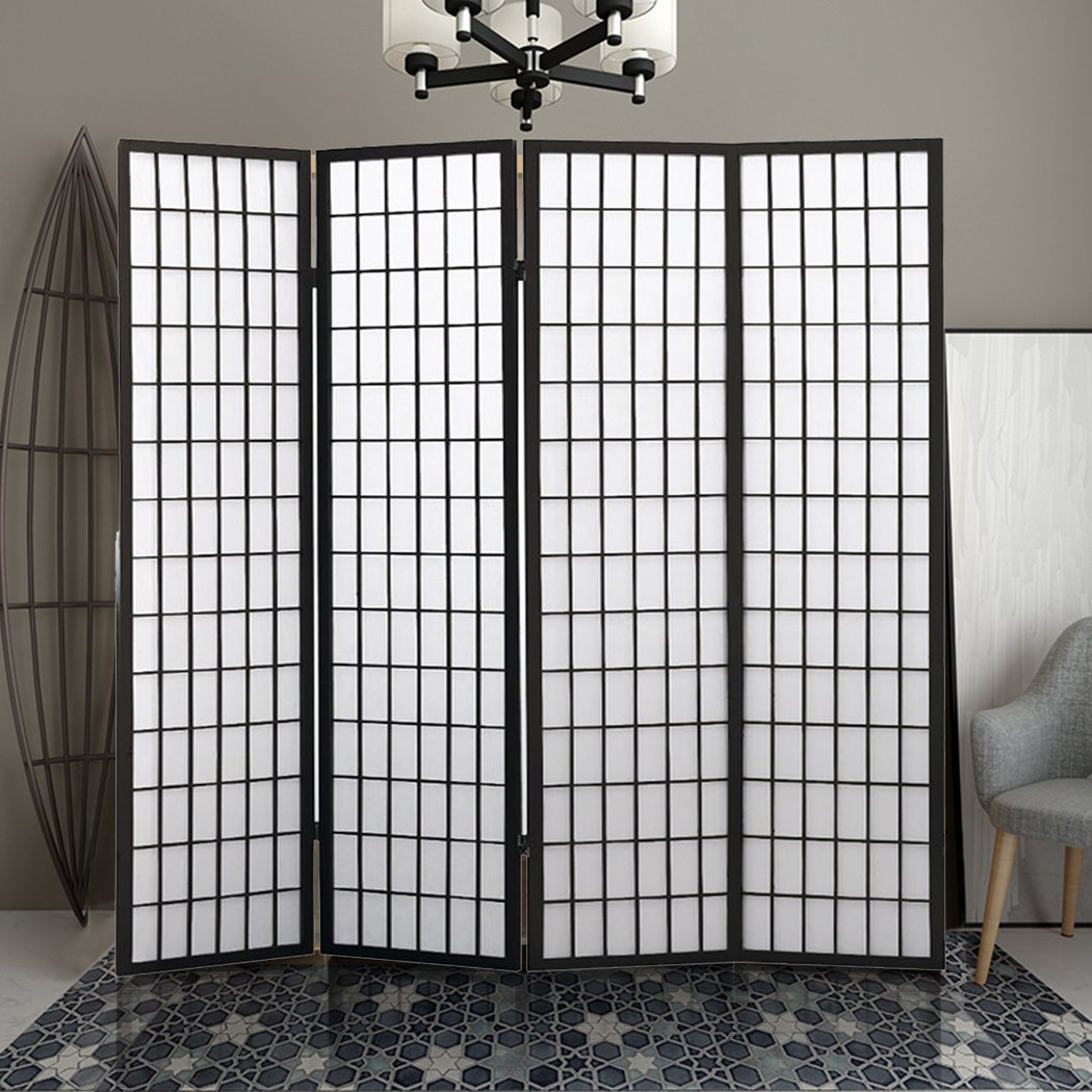 Levede 4 Panel Free Standing Foldable Room Divider Privacy Screen showcasing its stylish design and functionality in a modern setting.