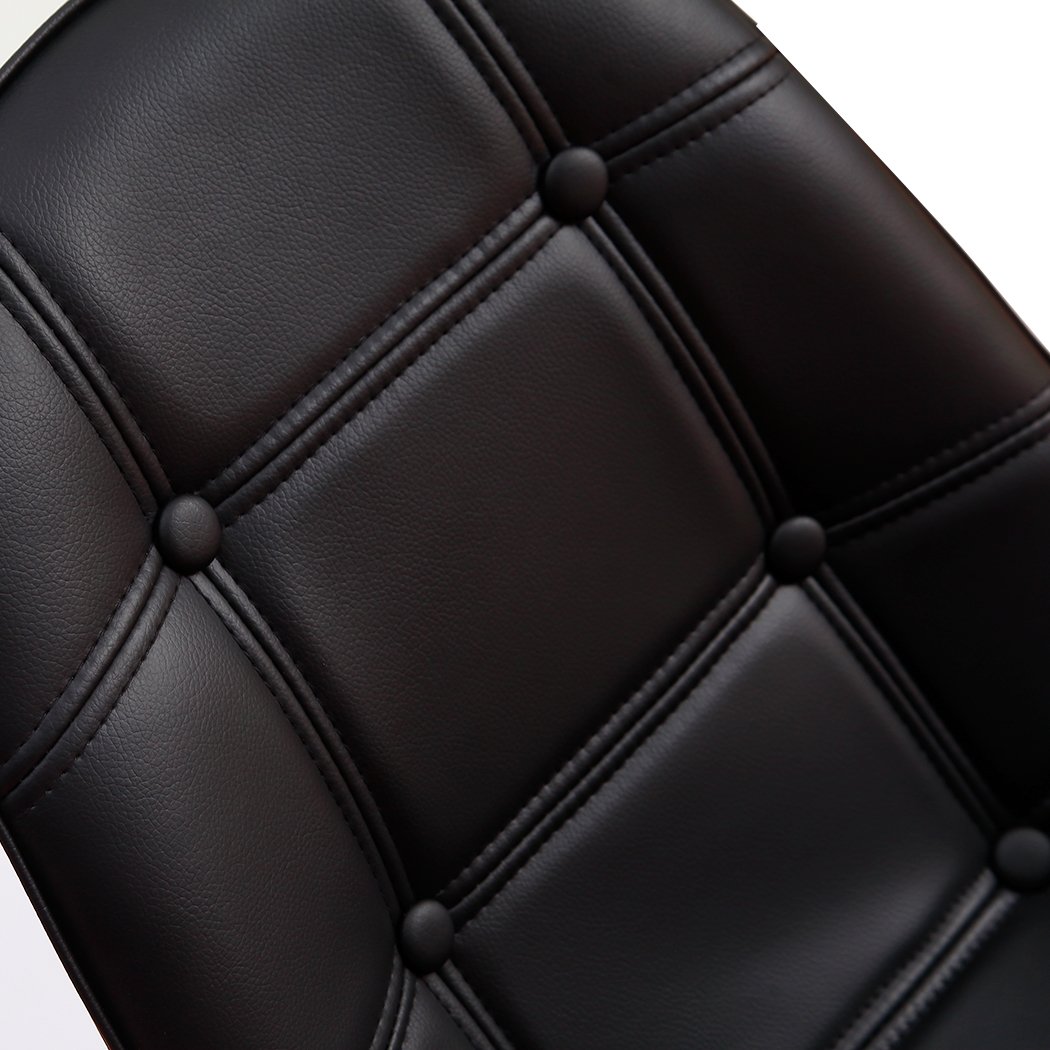 Levede 4x Retro Replica PU Leather Dining Chairs in black with beech wooden legs, showcasing a modern and stylish design.