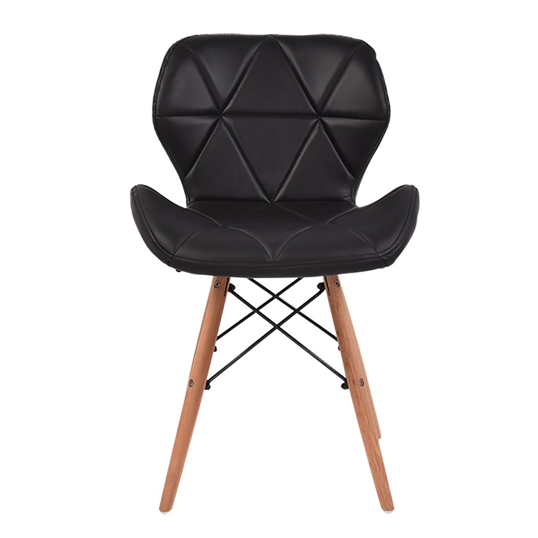 Levede 4x Retro Replica PU Leather Dining Chair set featuring black PU leather seats and beech wooden legs, ideal for dining and cafe settings.