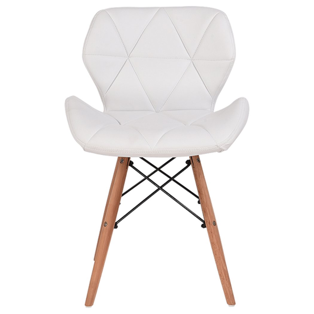 Levede 4x Retro Replica PU Leather Dining Chairs in pink, cream, black, and white, showcasing elegant design and sturdy beech wooden legs.