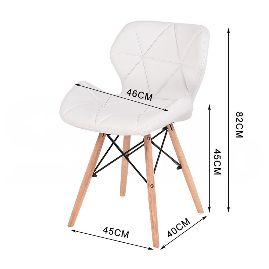 Levede 4x Retro Replica PU Leather Dining Chairs in pink, cream, black, and white, showcasing elegant design and sturdy beech wooden legs.