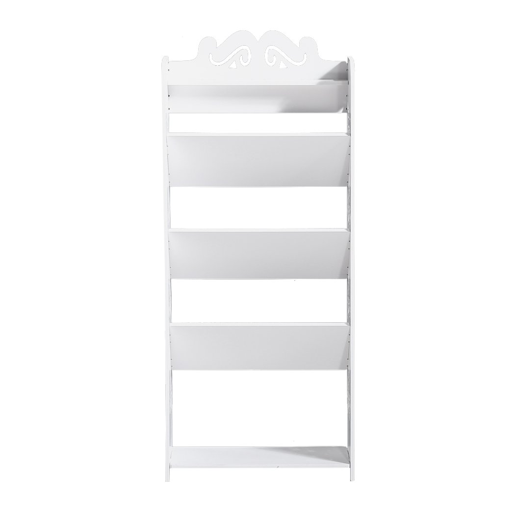 Levede 5 Tiers Shoe Rack in white, showcasing its eco-friendly WPC material and stylish design, perfect for organizing footwear.