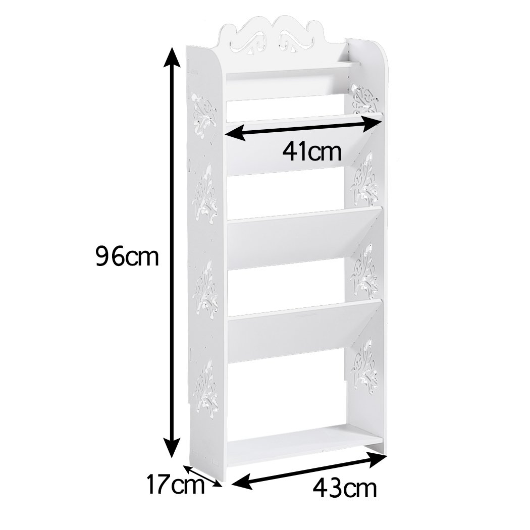 Levede 5 Tiers Shoe Rack in white, showcasing its eco-friendly WPC material and stylish design, perfect for organizing footwear.