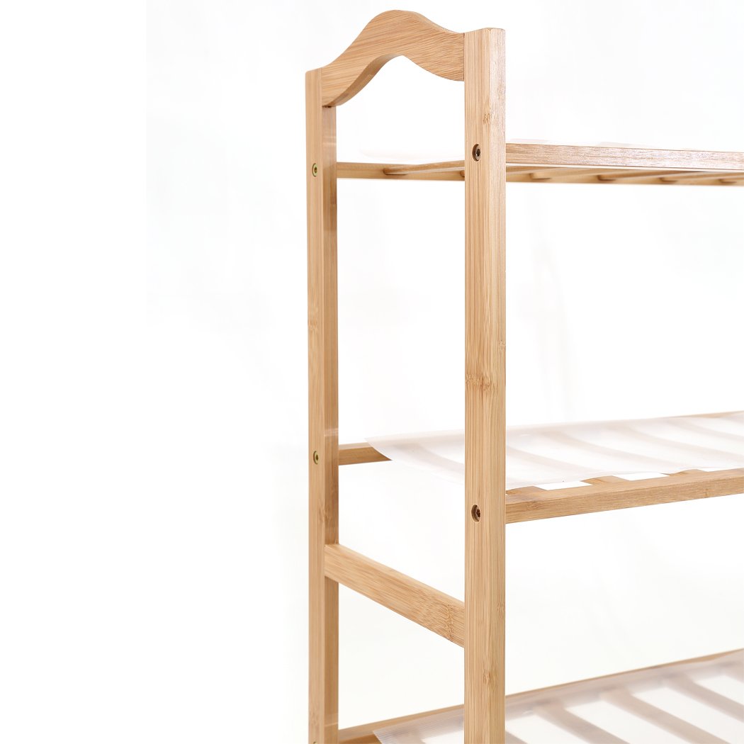 Levede Bamboo Shoe Rack with five tiers, made from natural bamboo, showcasing its spacious design and eco-friendly features.