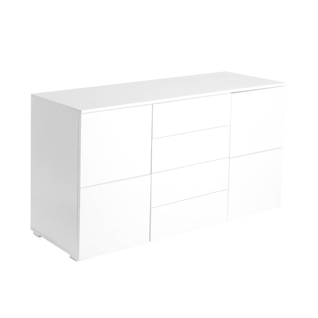 Levede Buffet Sideboard Cabinet in high gloss white finish, showcasing modern design and ample storage space.