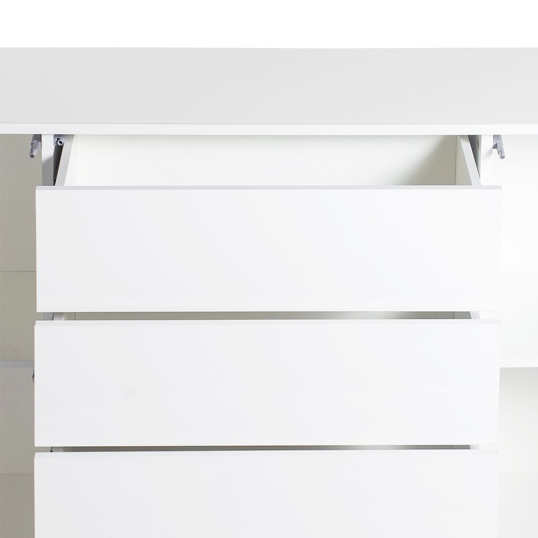 Levede Buffet Sideboard Cabinet in high gloss white finish, showcasing modern design and ample storage space.