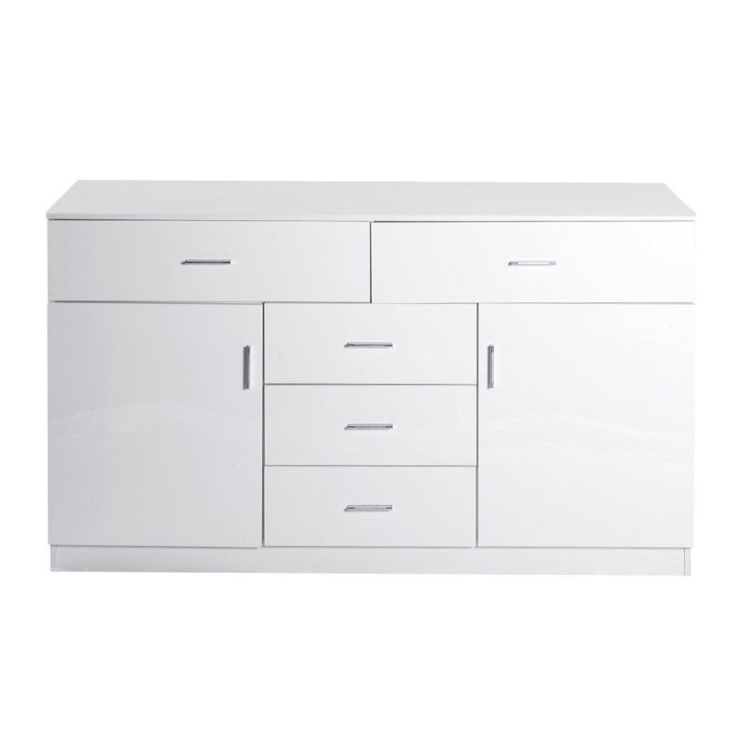 Levede Buffet Sideboard Storage Cabinet in white high gloss finish, showcasing its modern design and ample storage space.