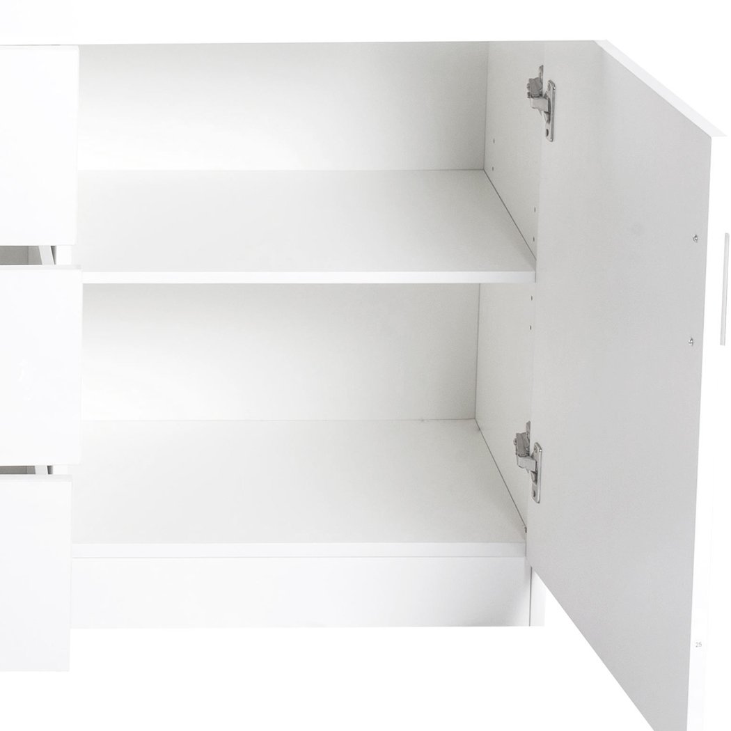 Levede Buffet Sideboard Storage Cabinet in white high gloss finish, showcasing its modern design and ample storage space.