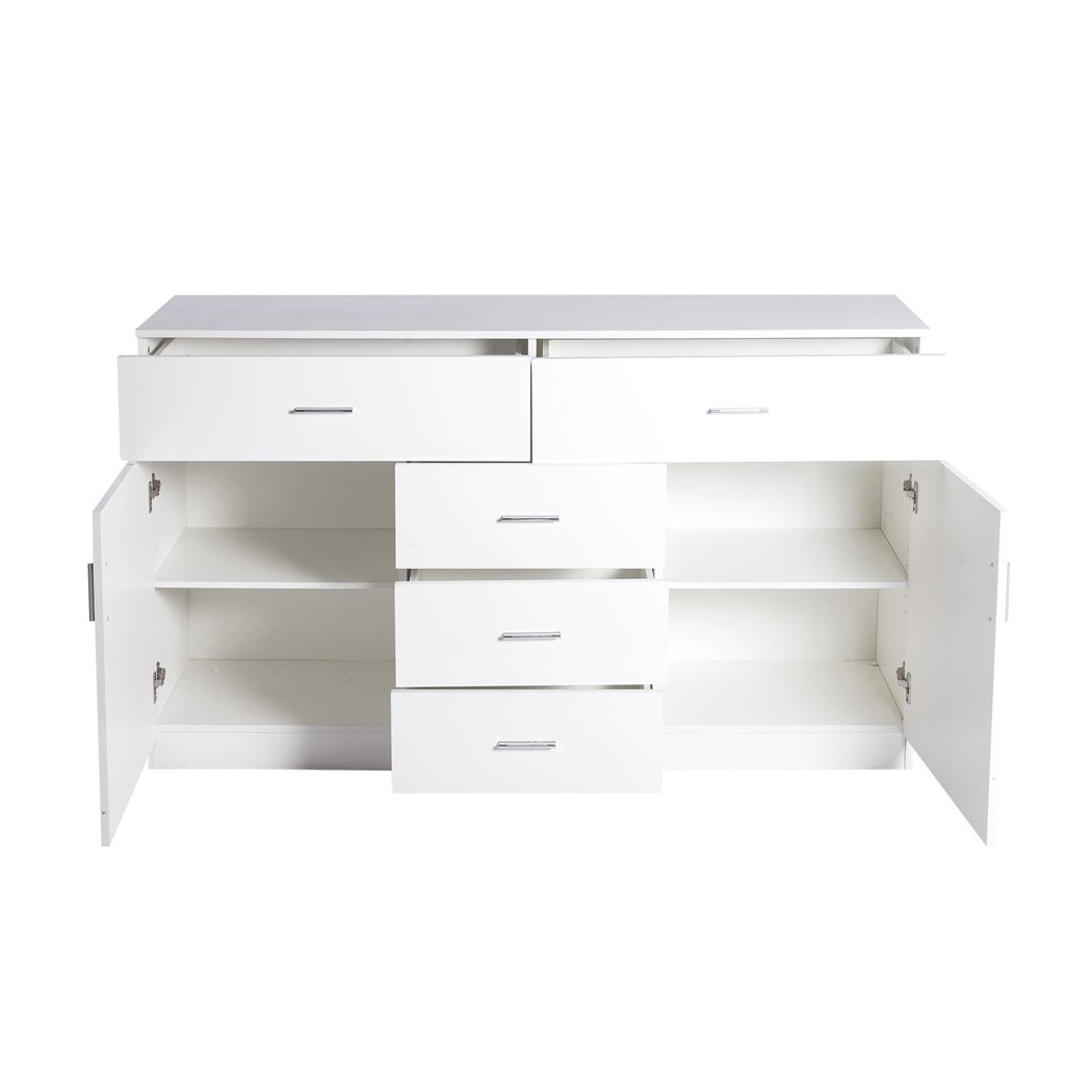 Levede Buffet Sideboard Storage Cabinet in white high gloss finish, showcasing its modern design and ample storage space.