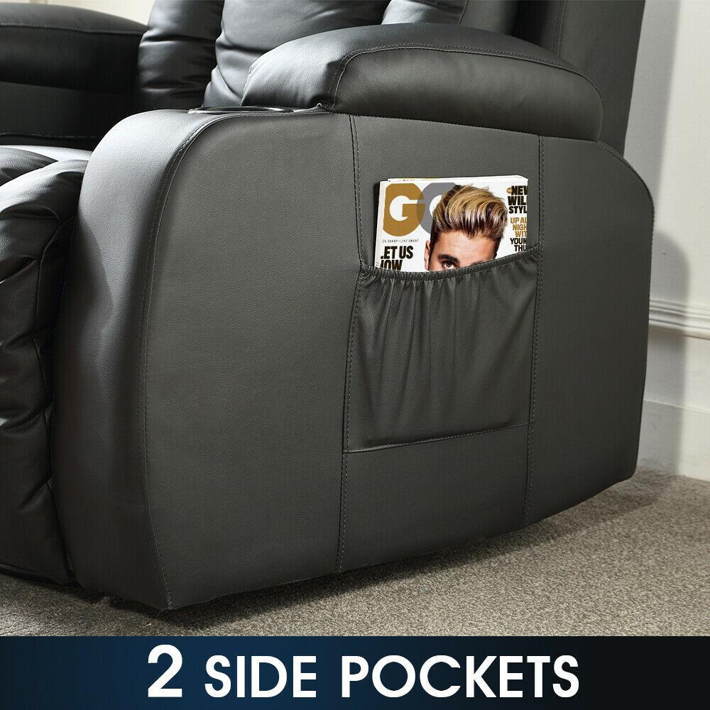 Levede Electric Massage Chair in black PU leather, featuring adjustable reclining positions and a remote control for full body massage.