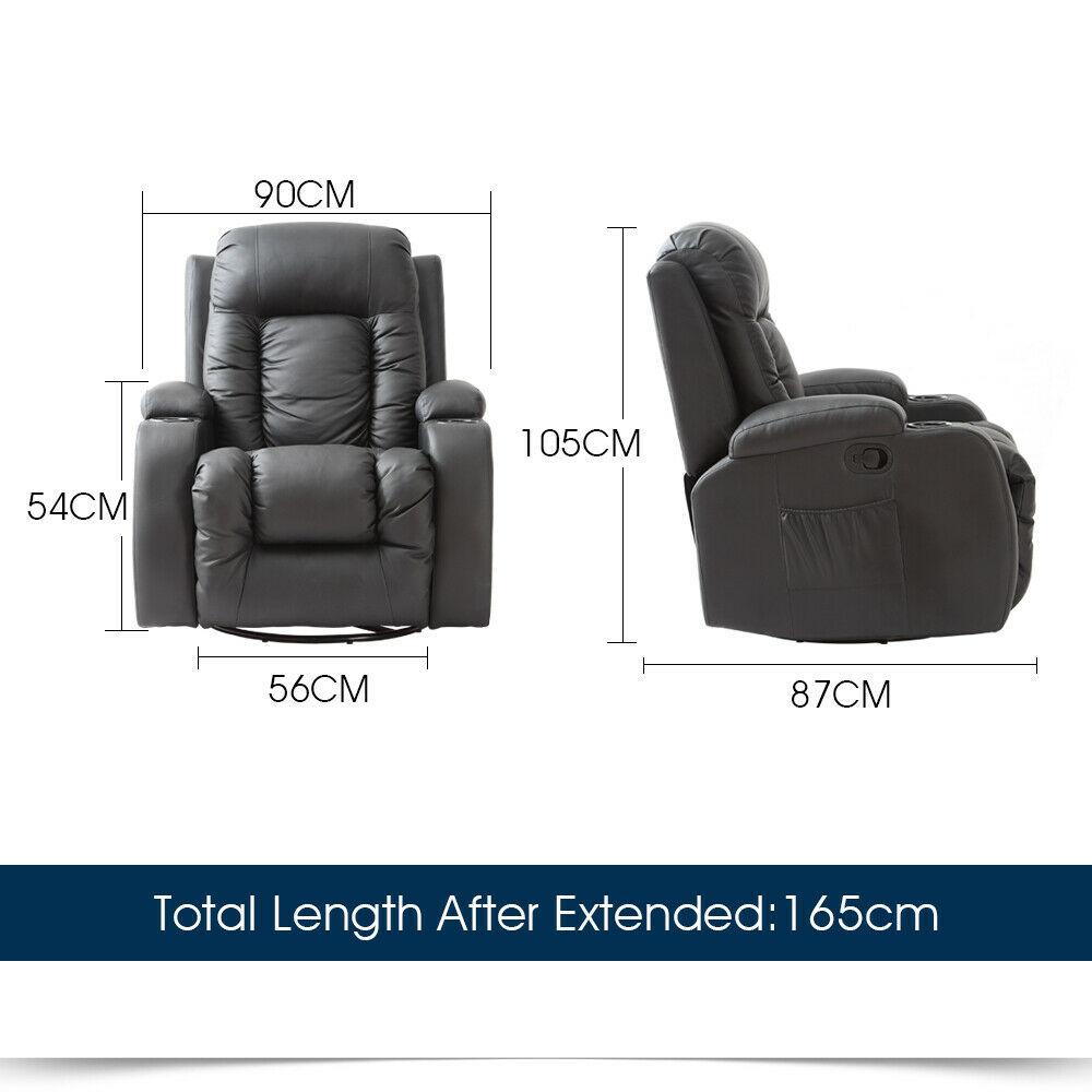 Levede Electric Massage Chair in black PU leather, featuring adjustable reclining positions and a remote control for full body massage.