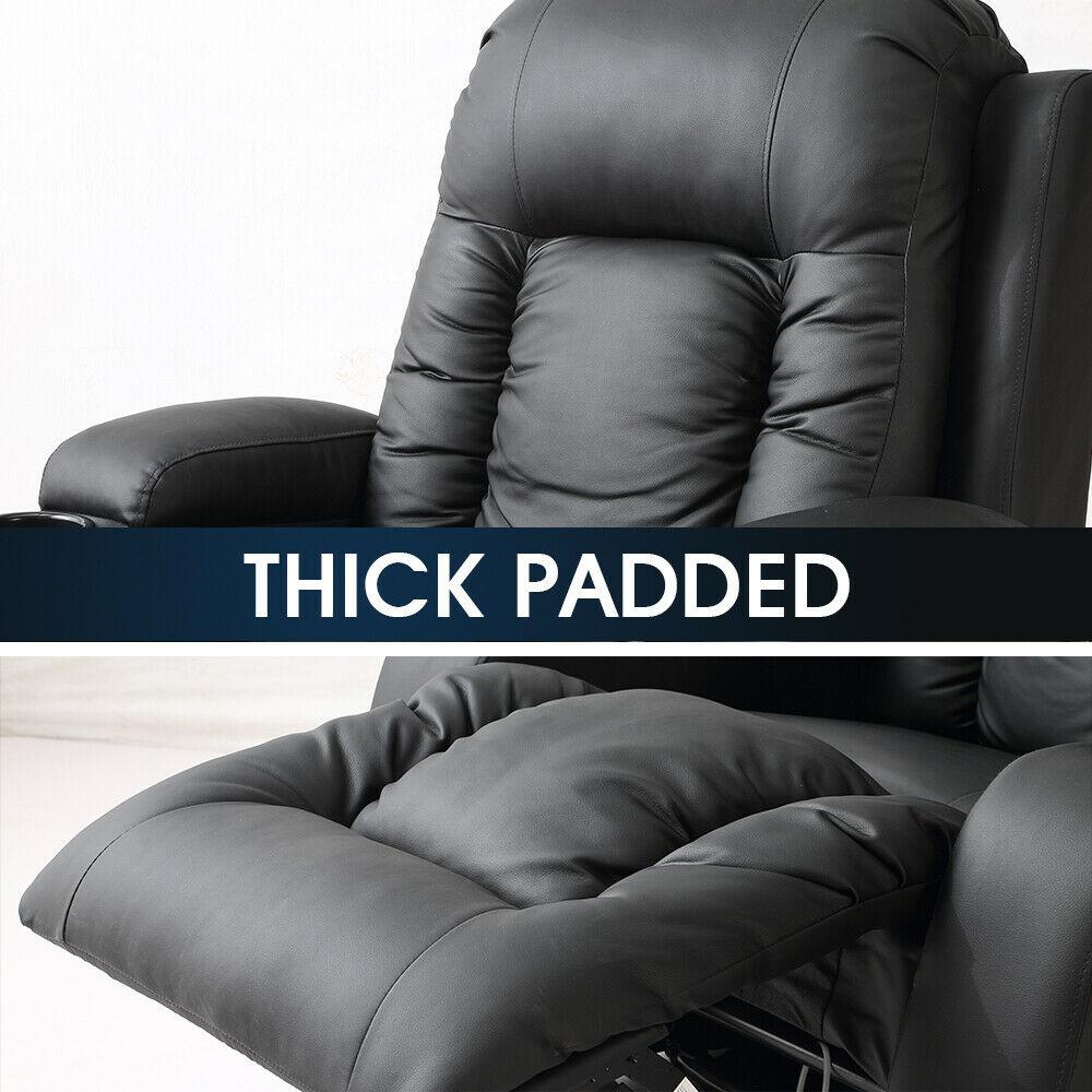 Levede Electric Massage Chair in black PU leather, featuring adjustable reclining positions and a remote control for full body massage.