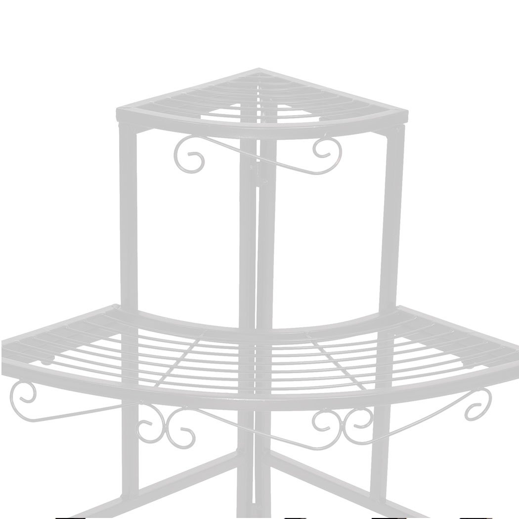 Levede 3 Tier Planter Stand in white, showcasing three levels for potted plants, featuring a durable steel frame and elegant design.