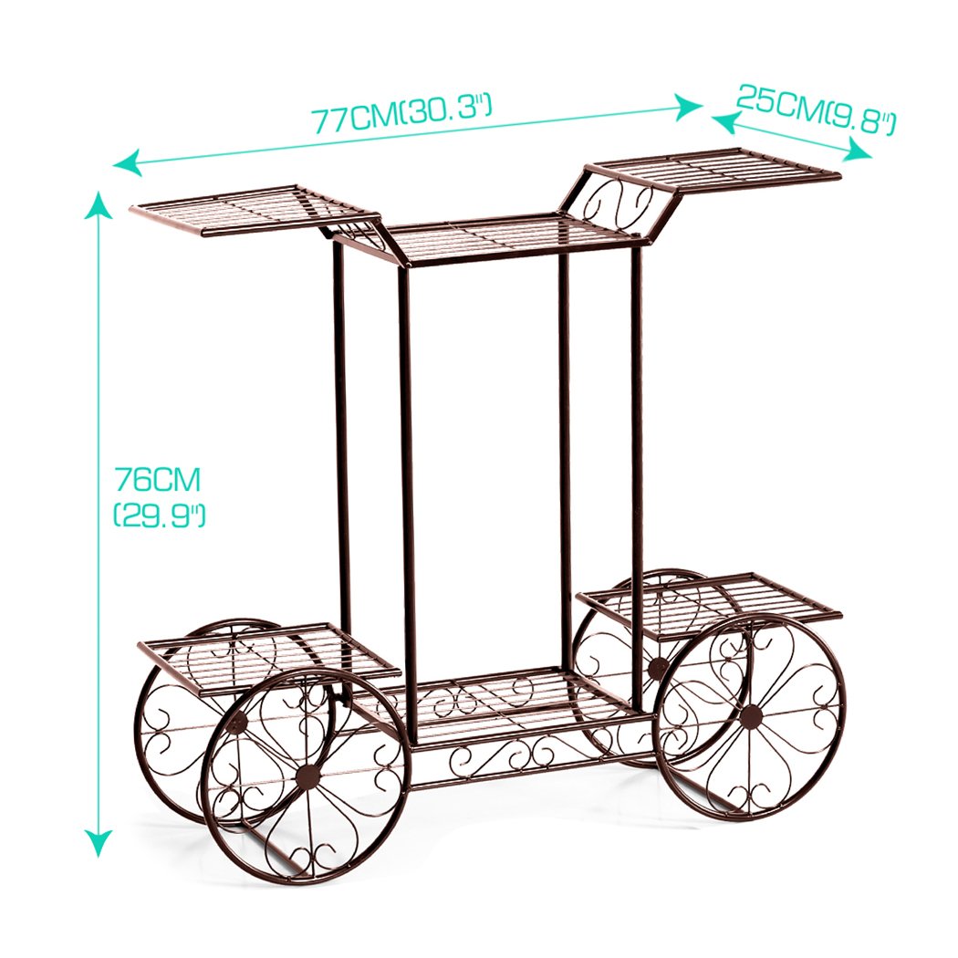 Levede Plant Stand featuring a durable metal frame with an ornate floral design, suitable for indoor and outdoor plant displays.