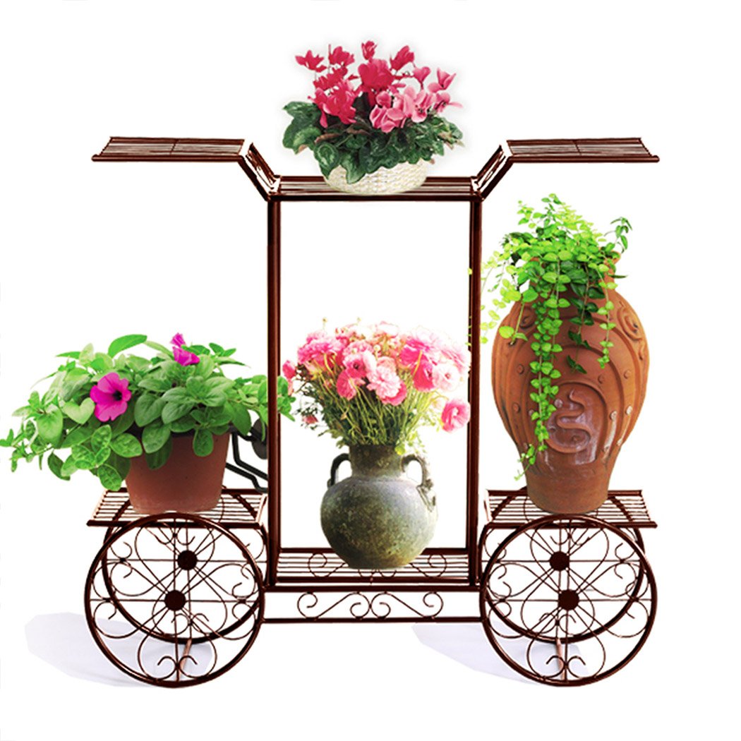 Levede Plant Stand featuring a durable metal frame with an ornate floral design, suitable for indoor and outdoor plant displays.