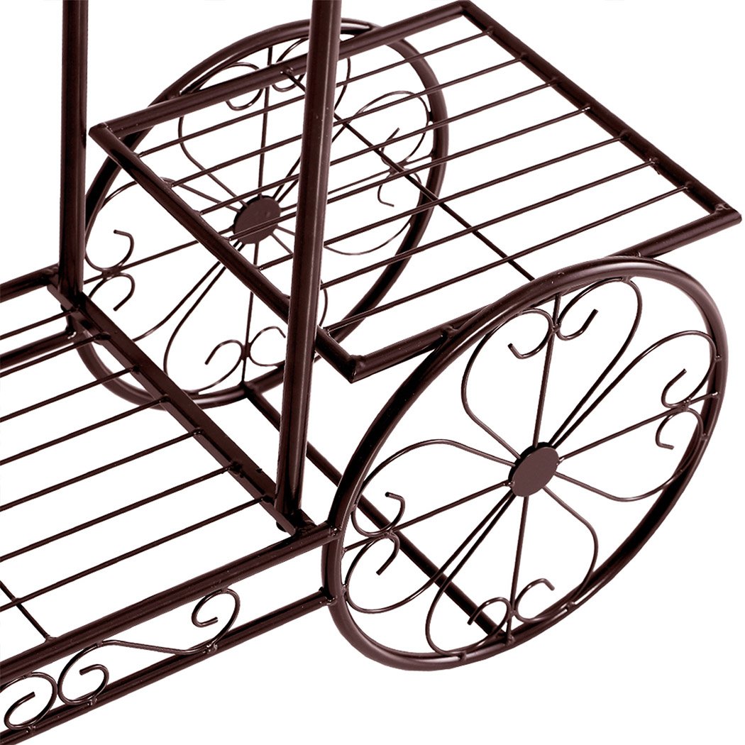 Levede Plant Stand featuring a durable metal frame with an ornate floral design, suitable for indoor and outdoor plant displays.