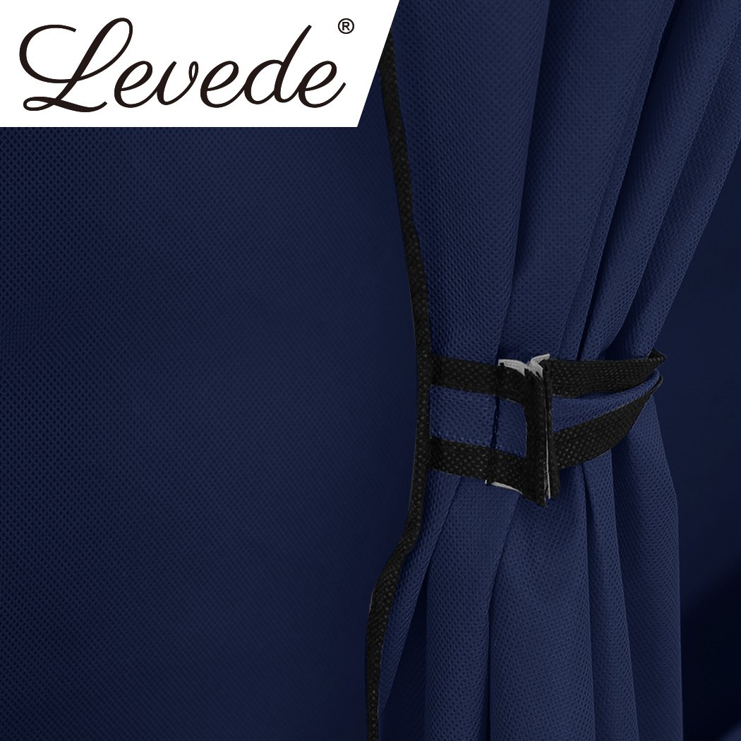 Levede Portable Wardrobe Organiser in navy blue, showcasing its lightweight design and spacious storage capacity for clothes.