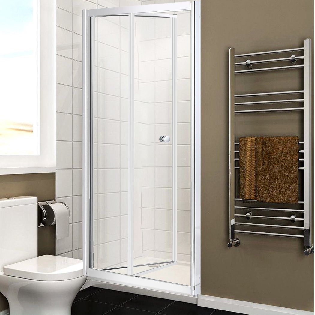 Levede Shower Screen featuring a sleek aluminium frame and clear tempered glass, ideal for modern bathrooms.