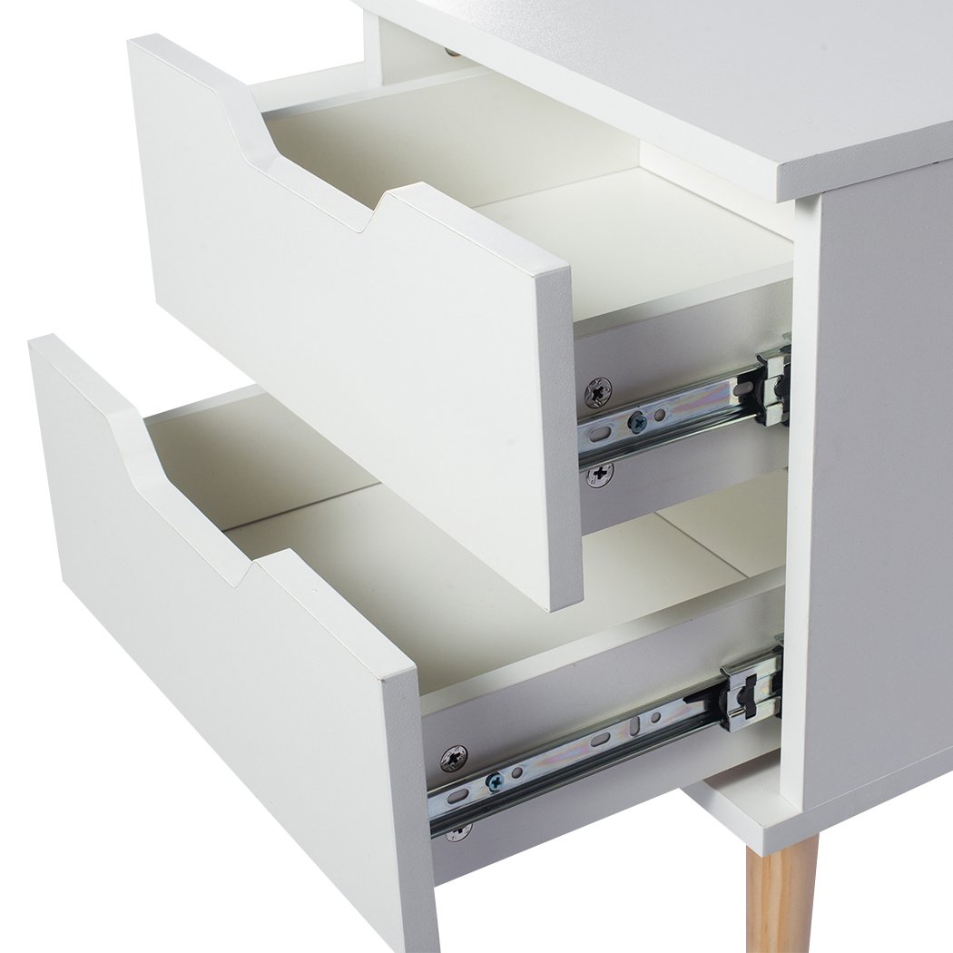 Levede TV Cabinet Entertainment Unit in white with open shelves and spacious drawers, showcasing modern design and solid construction.