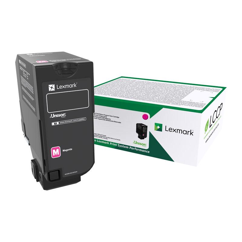 LEXMARK 74C60M0 Magenta Toner cartridge with vibrant magenta color, designed for Lexmark printers.