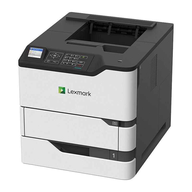 LEXMARK MS823DN Laser printer showcasing its sleek design and control panel.