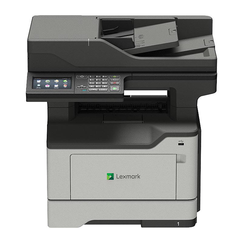 LEXMARK MX522ADHE Laser printer showcasing its sleek design and compact size, ideal for office use.