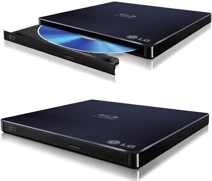 LG BP50NB40 Ultra Slim Portable External USB Blu-Ray Drive Burner with sleek design and USB connectivity.