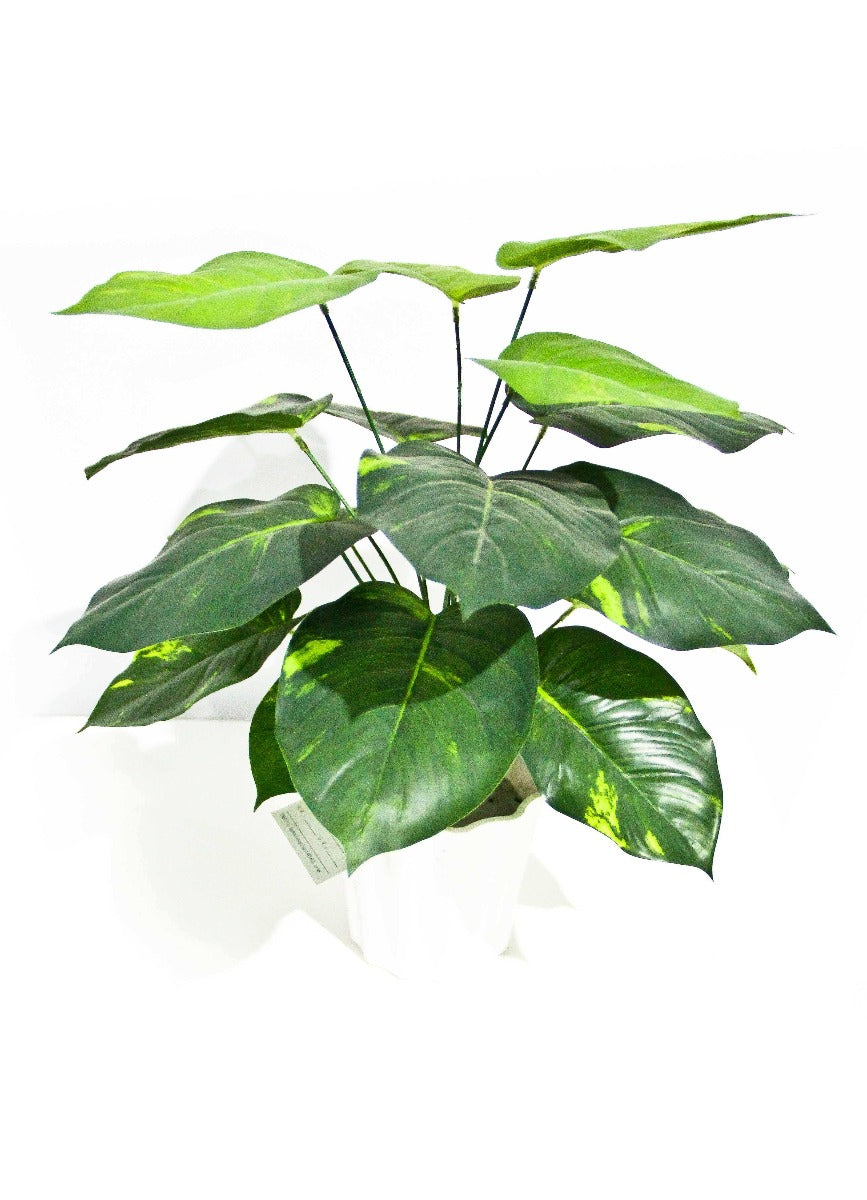 A 32cm tall artificial Lily Stem featuring bushy green foliage, perfect for floral arrangements.