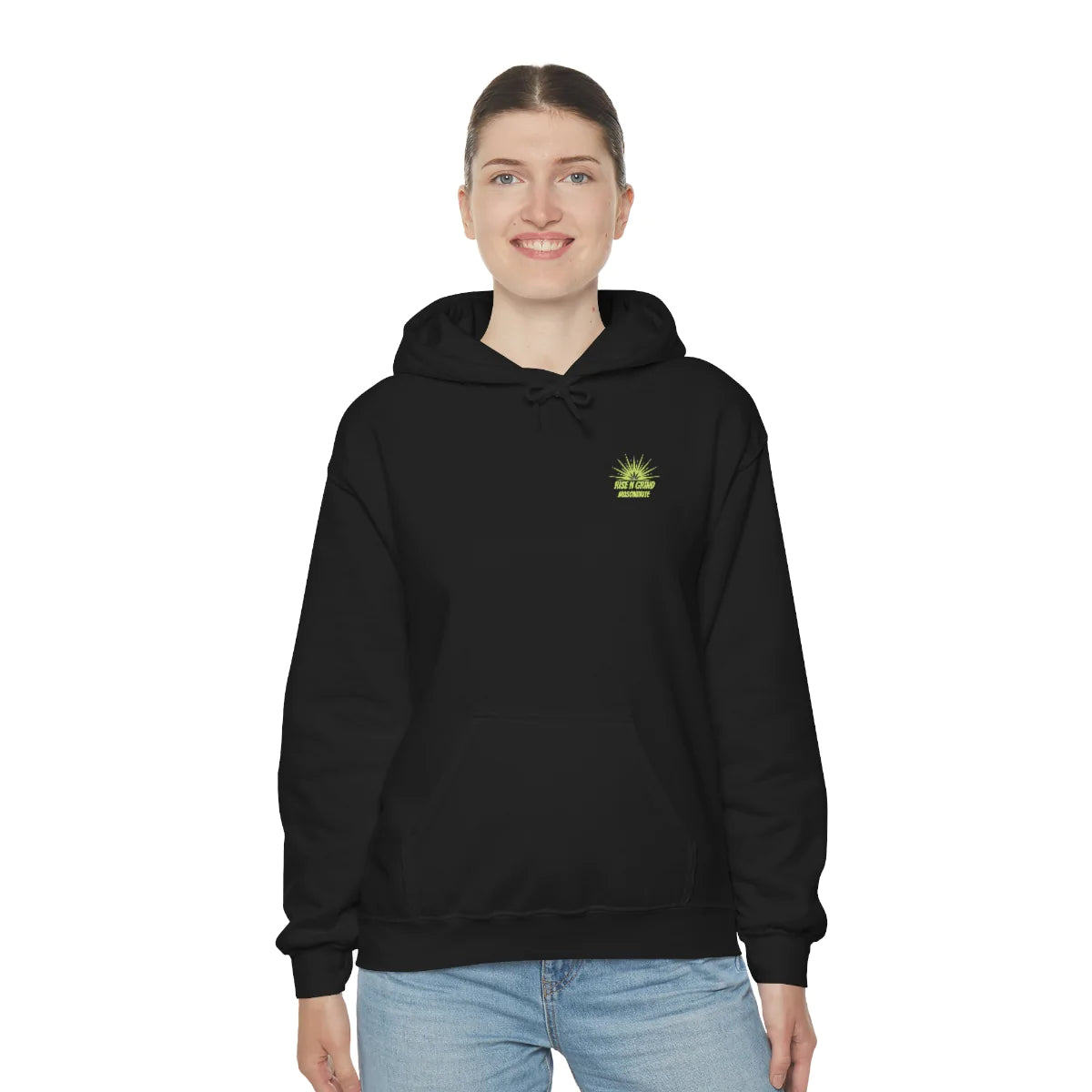 LIMITED EDITION TROG® MasonBrite BlazinHaze Collab Heavy Blend™ Hooded Sweatshirt featuring a plush fabric, spacious kangaroo pocket, and stylish drawstring hood.