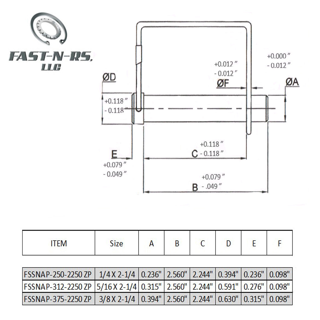 Lock Pin Square 2 Wire Zinc Plated, showcasing its durable design and zinc-plated finish for corrosion resistance.