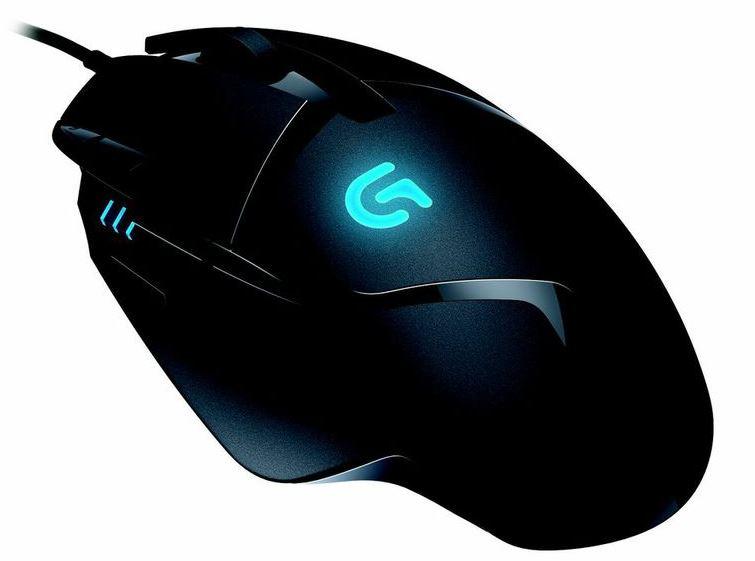 Logitech G402 Hyperion Fury FPS USB Gaming Mouse with 8 programmable buttons and sleek design, showcasing its ergonomic shape and high-performance features.