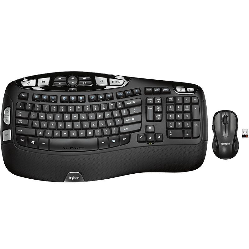 Logitech MK550 Keyboard Mouse combo featuring ergonomic design and wireless functionality.