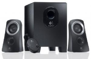 Logitech Z313 Speakers 2.1 system with compact subwoofer and control pod, showcasing sleek design and rich sound capabilities.