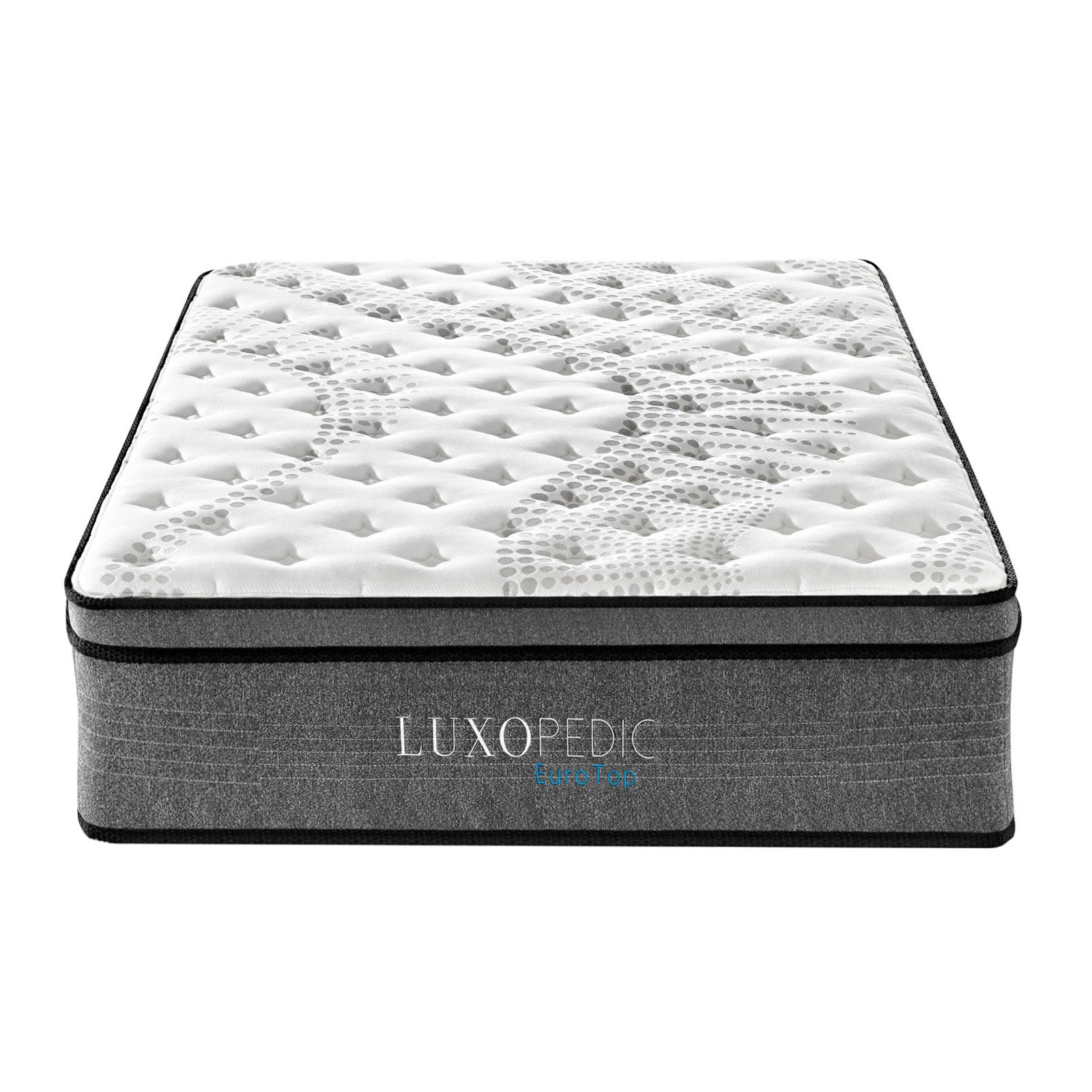 Luxopedic Pocket Spring Mattress with Euro Top and cool-touch cover, showcasing its plush design and 5-zone support system.