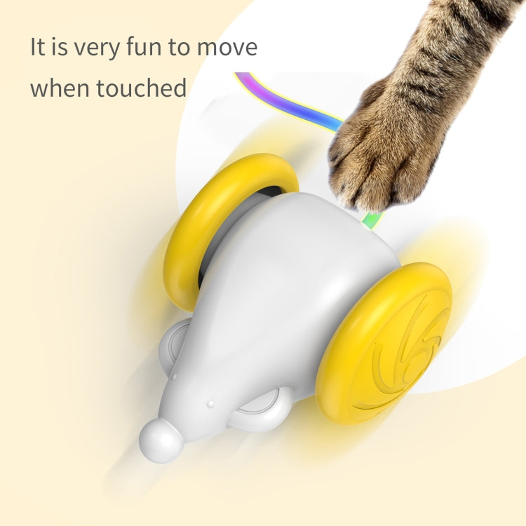 M1 Automatic Light Crazy Mouse Pet Toy in pink, featuring a light-up tail and compact design for small pets.