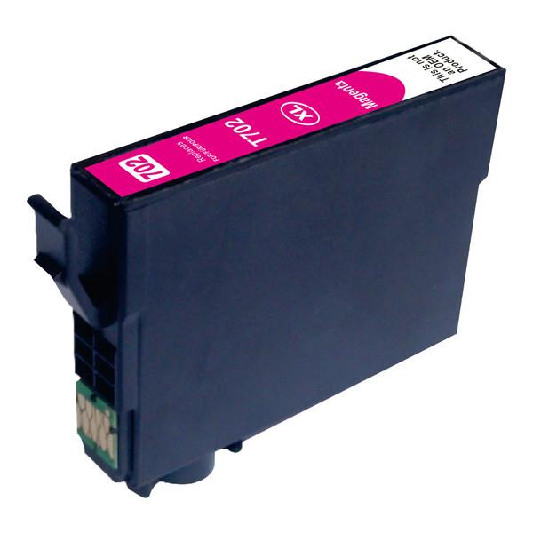 Magenta Compatible Inkjet Cartridge designed for Epson printers, featuring vibrant color output and easy installation.