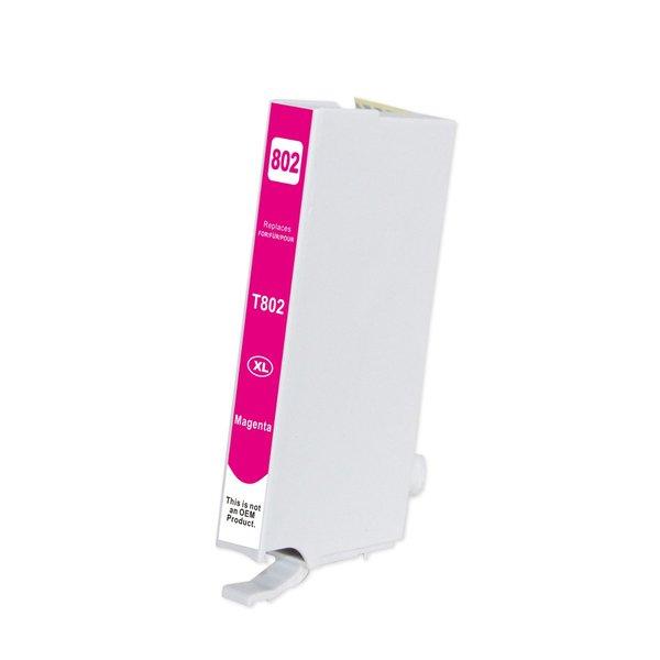 Magenta Compatible Inkjet Cartridge for Epson 802XL printers, showcasing vibrant color and sleek design.