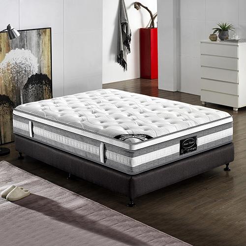 Euro Top Queen Size Mattress with Pocket Springs and Knitted Fabric, showcasing its luxurious design and plush comfort.