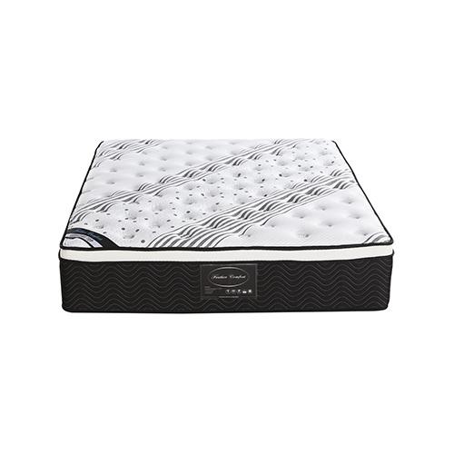 Euro Top Queen Size Pocket Spring Coil Mattress with soft Belgium knitted fabric and natural latex layer, showcasing its medium firmness and breathable design.