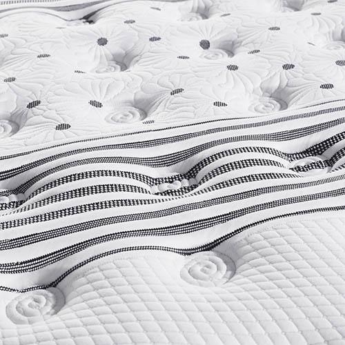 Euro Top Queen Size Pocket Spring Coil Mattress with soft Belgium knitted fabric and natural latex layer, showcasing its medium firmness and breathable design.