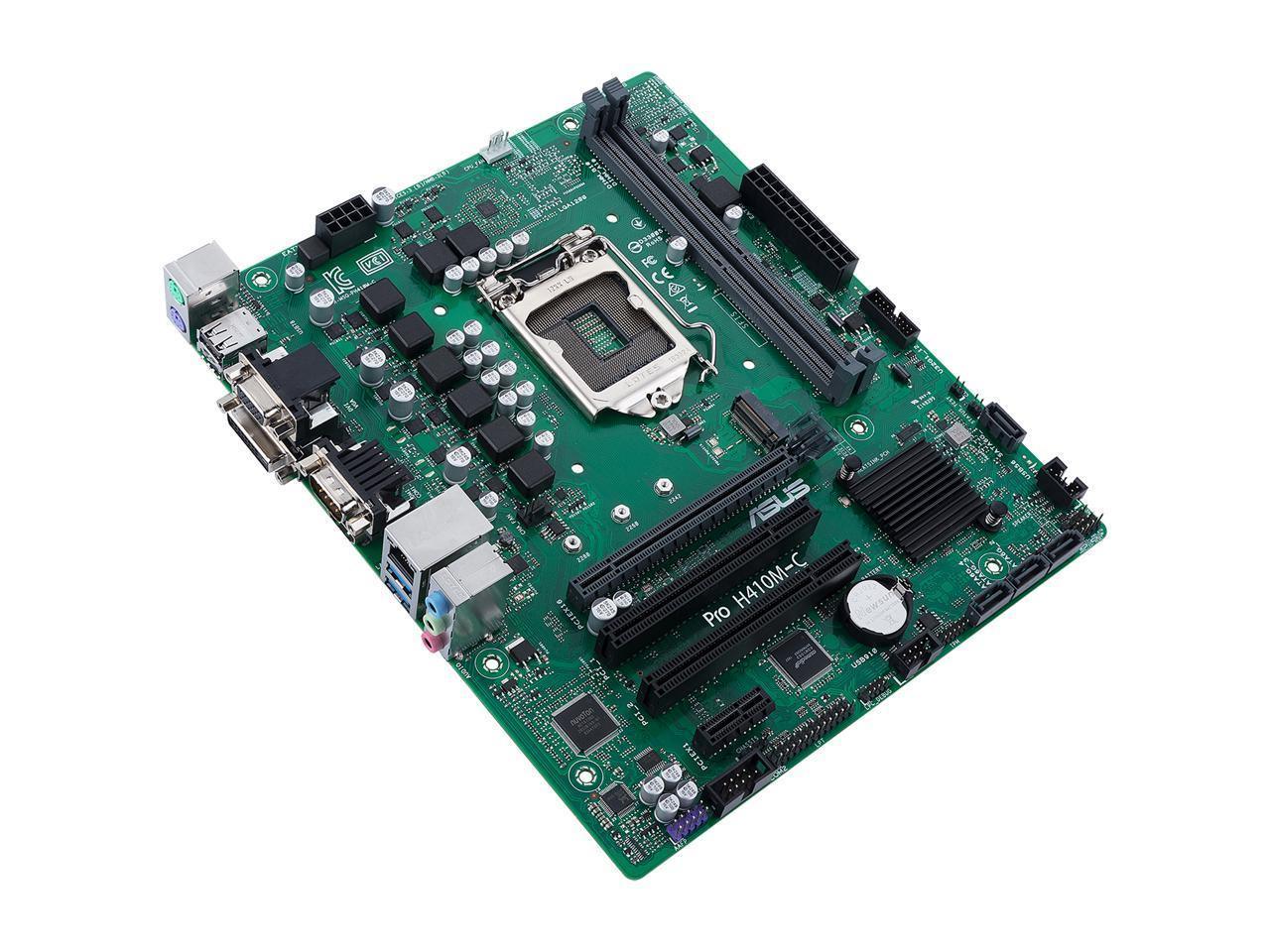 ASUS PRO H410M-C/CSM Micro ATX motherboard with LGA 1200 socket and SATA 6Gb/s support.