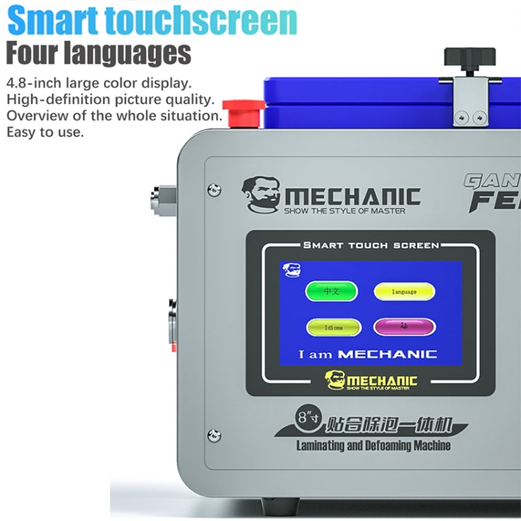 Mechanic GAN-01 FENIX 8 inch constant temperature lamination machine with an intelligent touch screen and dual heat source technology.