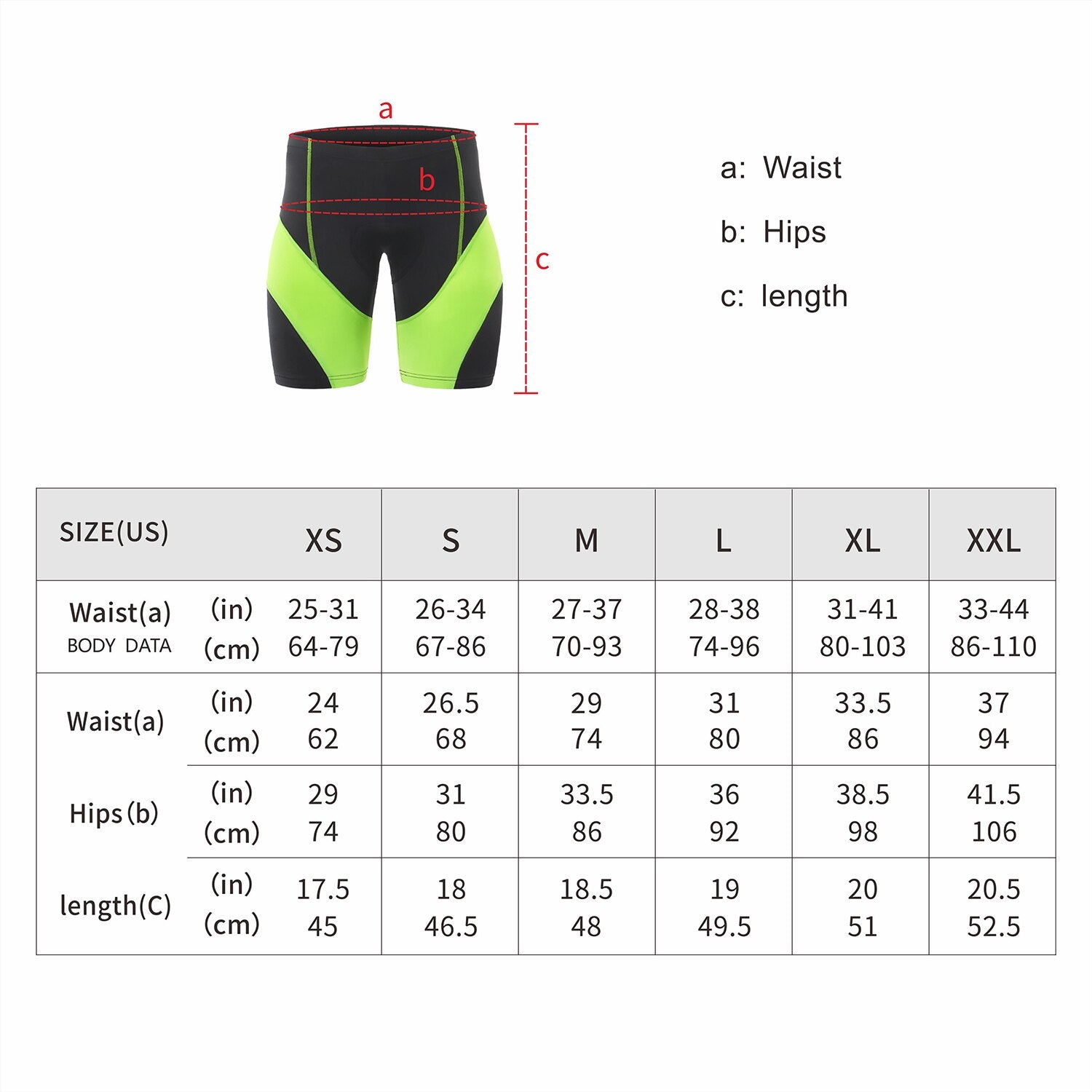 Men's cycling pad shorts in red, green, and gray, featuring shockproof padding and quick-dry fabric, ideal for mountain biking.