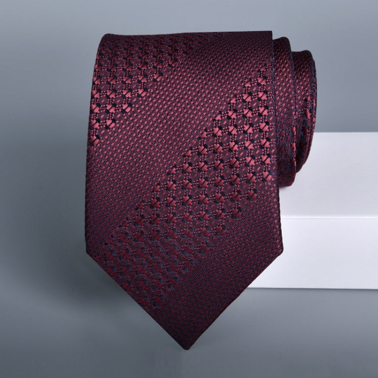 Men's formal casual business floral tie made of polyester silk, featuring a jacquard design, available in various colors.