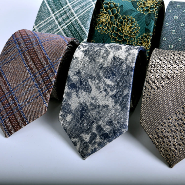 Men's formal casual business floral tie made of polyester silk, featuring a jacquard design, available in various colors.