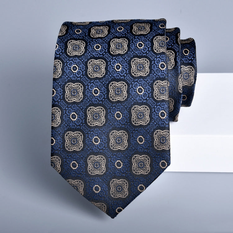 Men's formal casual business floral tie made of polyester silk, featuring intricate jacquard patterns in various colors.