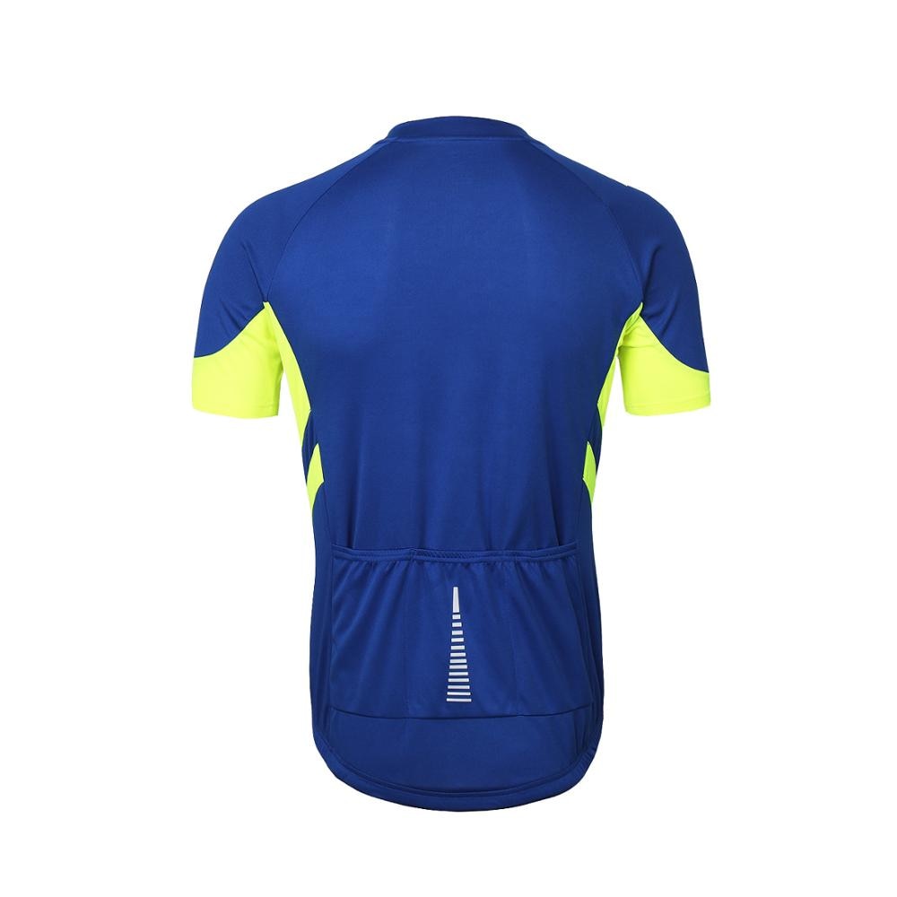 Men's short sleeves cycling jersey in vibrant colors, featuring a full zipper and breathable fabric, ideal for biking in various seasons.